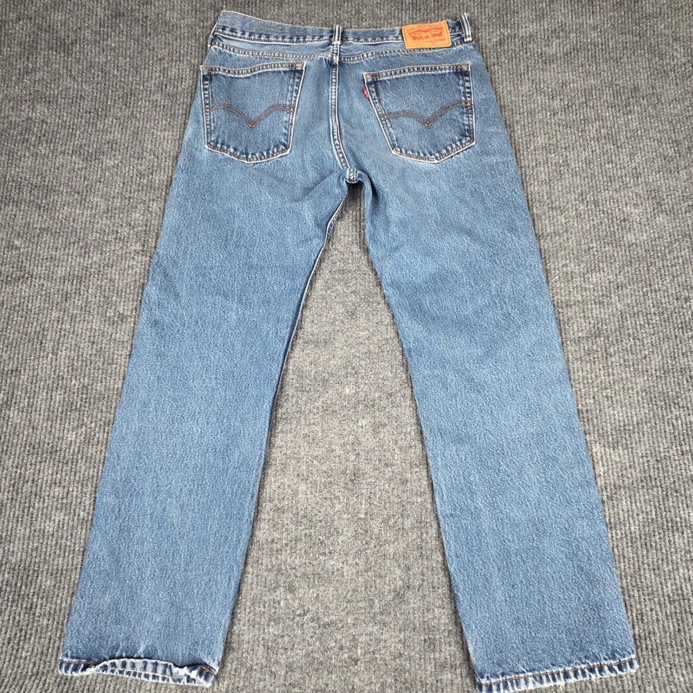 Levi Strauss & Co 505 Mens W36 L32 Blue Denim Jeans Straight Fit Casual